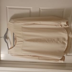 Stylish Cream Color Long-Sleeve (Adjustable to 3/4) Blouse, Size Medium